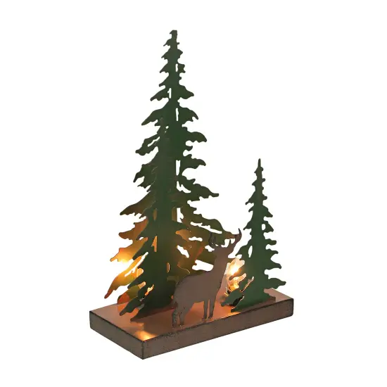 Rustic Metal Deer Forest Stroll Accent Lamp Decorative Woodland Cabin Home Decor {3}