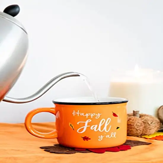 Pearhead Happy Fall Y'all Mug, Autumn Coffee Mug, Home Dećor Accessories, Orange, 15oz, Fall Kitchen Decorations, Holiday Tea or Coffee Mug {3}