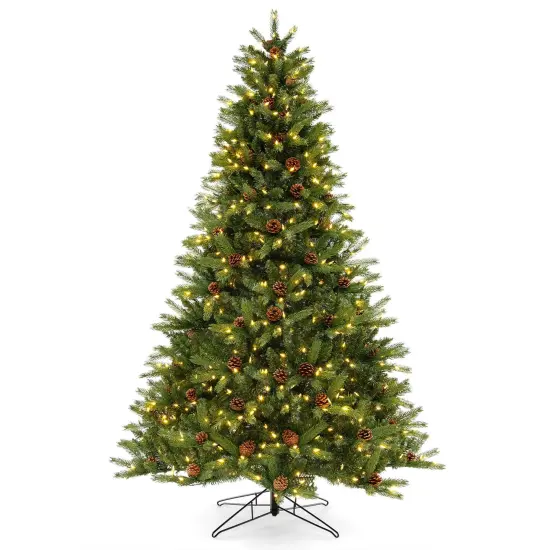 Costway 7 FT Pre-Lit Christmas Tree 3-Minute Quick Shape with Quick Power Connector Timer {1}