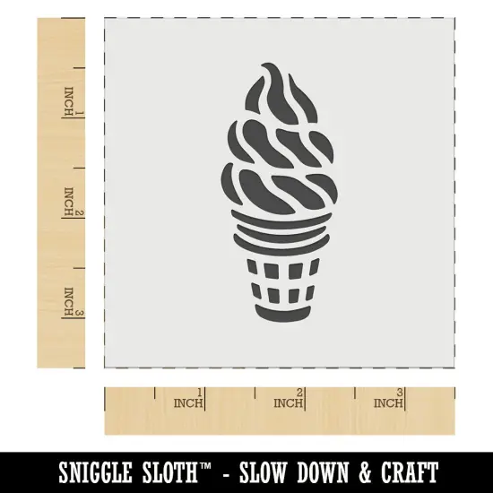 Soft Serve Ice Cream on a Cone Wall Cookie DIY Craft Reusable Stencil {5}