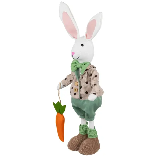 Northlight Polka Dot Boy Rabbit with Carrot Standing Easter Figure - 18" Green {4}