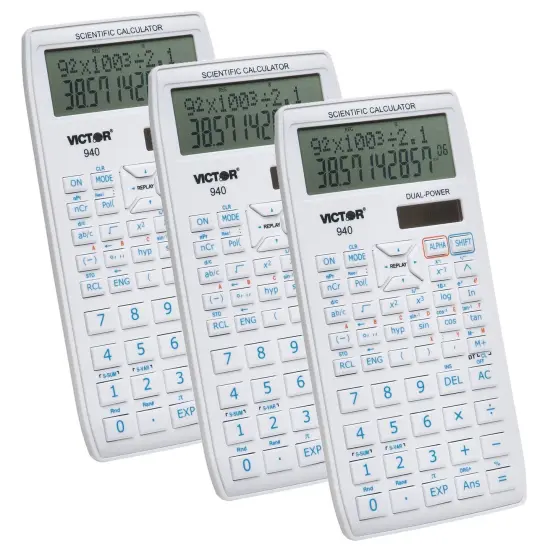 Scientific Calculator with 2 Line Display, Pack of 3 {1}