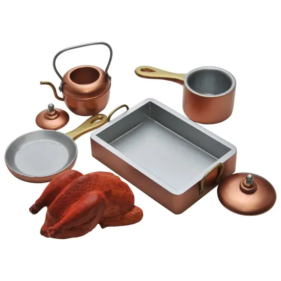 The Queen's Treasures 18 In Doll 7 Pc Kitchen Pots, Pans, Food Accessory {6}