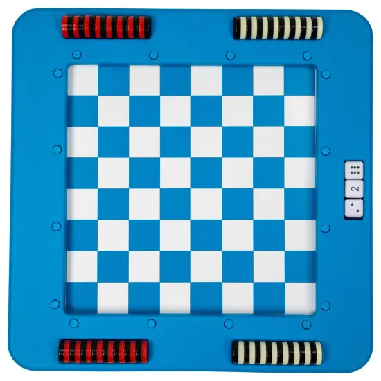 Swim Central Floating Checkers and Backgammon Magnetic Swimming Pool Board Game Combo - 20" Blue {5}