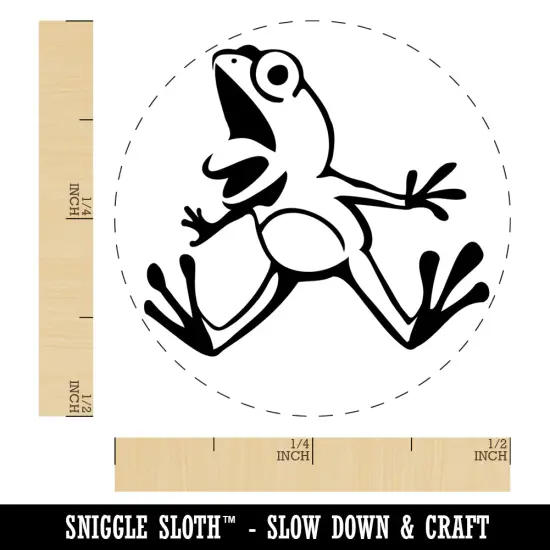 Frog Leaping from Shock and Surprise Self-Inking Rubber Stamp Ink Stamper for Stamping Crafting Planners Brown {1}
