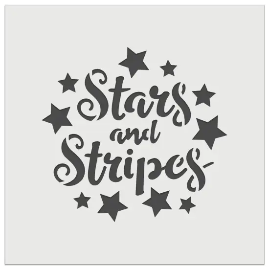 Stars and Stripes Script with Stars Wall Cookie DIY Craft Reusable Stencil {2}
