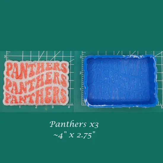 Panthers 3x Retro Font School Mascot Silicone Freshie Mold {1}