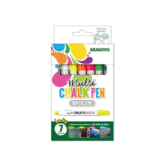 MUNGYO Multi Chalk Pen - Assorted 7 pieces in a cardboard box {1}