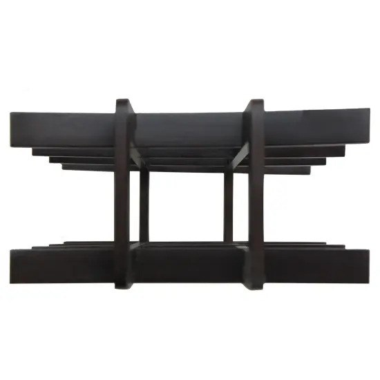 Oceanstar 12-Bottle Dark Espresso Bamboo Wine Rack Black {4}