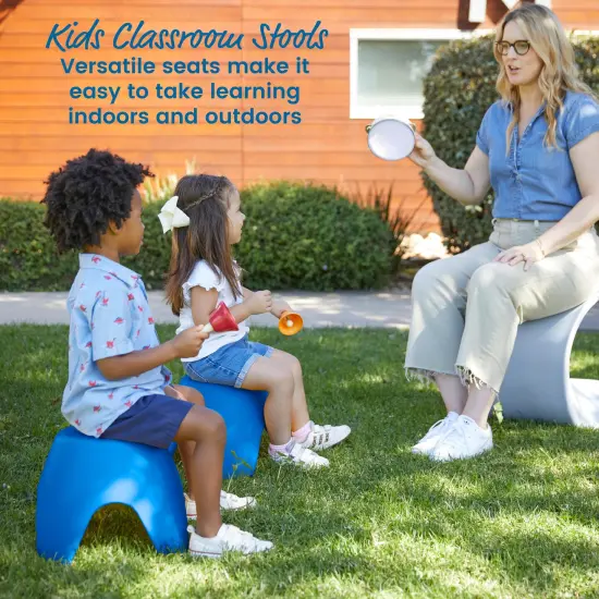 Ayana Stool Set, Flexible Seating, 4-Pack Blue {3}