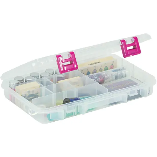 Creative Options Pro Latch Utility Box 6-20 Compartments-10.875"X7.25"X1.625" Clear W/Magenta {3}