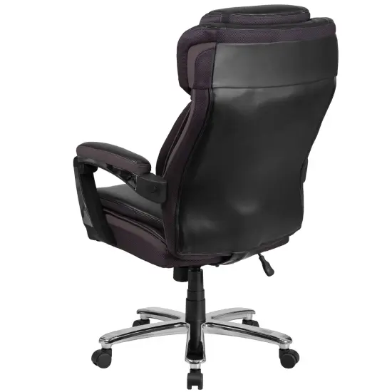 Emma and Oliver 500 lb. Big & Tall Height Adjustable Headrest Swivel Ergonomic Office Chair Black {4}