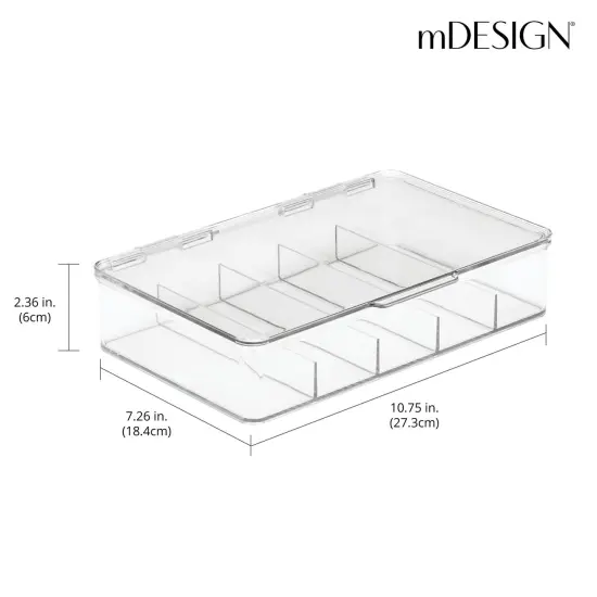 mDesign Plastic Stackable Eyeglass Storage Organizer, 5 Sections {3}