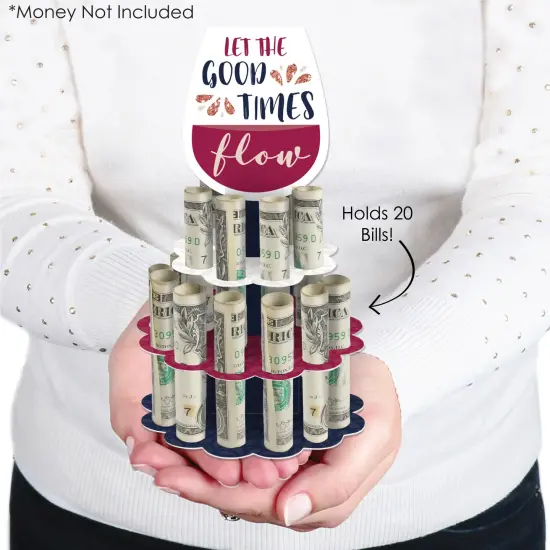 Big Dot of Happiness But First, Wine - DIY Wine Tasting Party Money Holder Gift - Cash Cake {3}