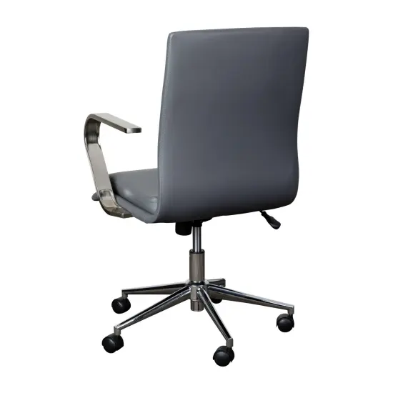 Merrick Lane Artemis Mid-Back Home Office Chair with Armrests, Height Adjustable Swivel Seat and Five Star Base Gray/Chrome {4}