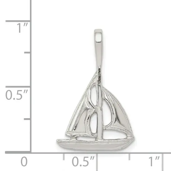 Sterling Silver Sailboat Charm Pendant Sailing Jewelry 25mm x 16mm {5}