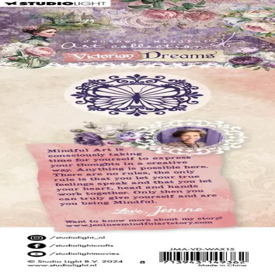 Studio Light Jenine's Mindful Art Wax Stamp With Handle-Nr. 15, Embellished Butterfly {2}