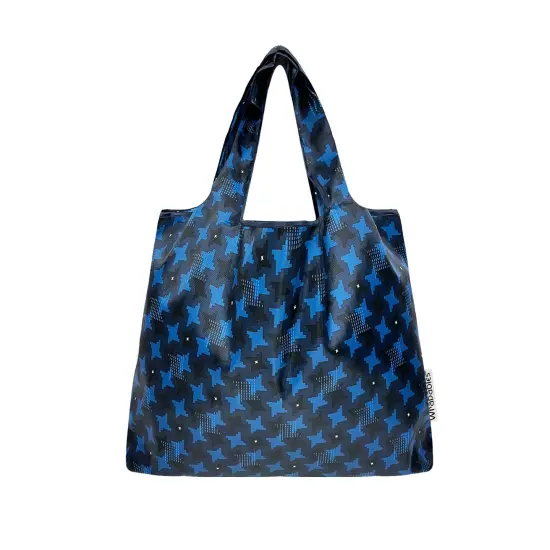 Wrapables Medium Foldable Tote Nylon Reusable Grocery Bag (Set of 2), Ninja Stars {3}