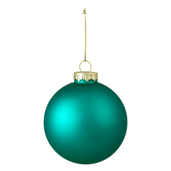 Northlight 6ct Shiny and Matte Turquoise Green Glass Ball Christmas Ornaments 3.25" (80mm) {4}