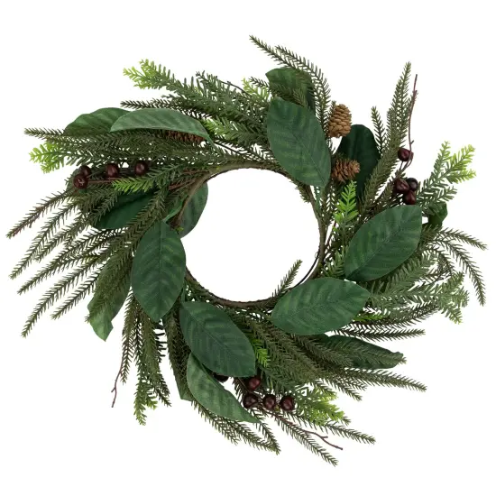 Northlight Mixed Foliage with Berries Artificial Christmas Wreath, 20-Inch, Unlit Green {1}