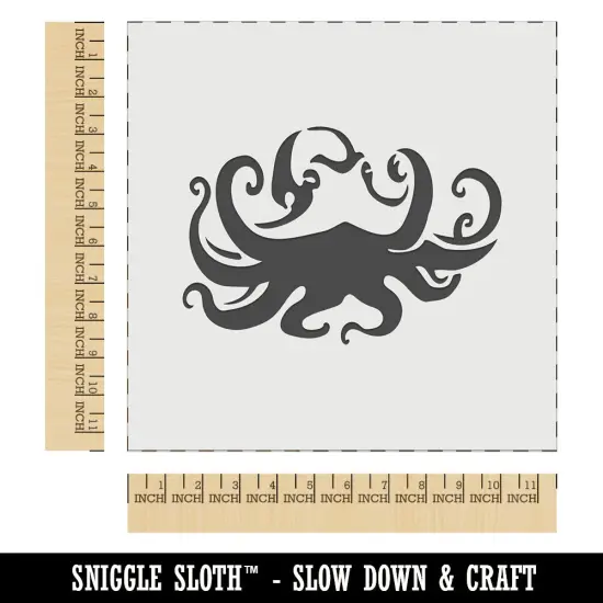 Floating Swimming Octopus with Tentacles Spread Wall Cookie DIY Craft Reusable Stencil {1}