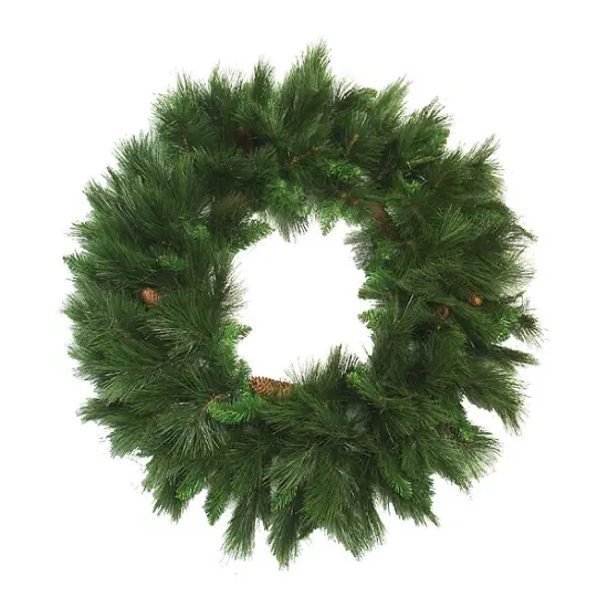 Northlight Mixed White Valley Pine with Pine Cones Artificial Christmas Wreath - 48" - Unlit Green {1}