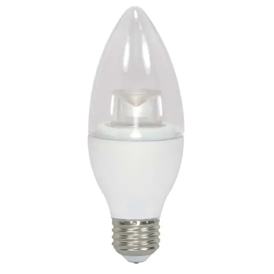 Satco 4.5W B11 Torpedo, Candelabra LED 300Lm 3000K Warm White E26 Base Bulb {1}