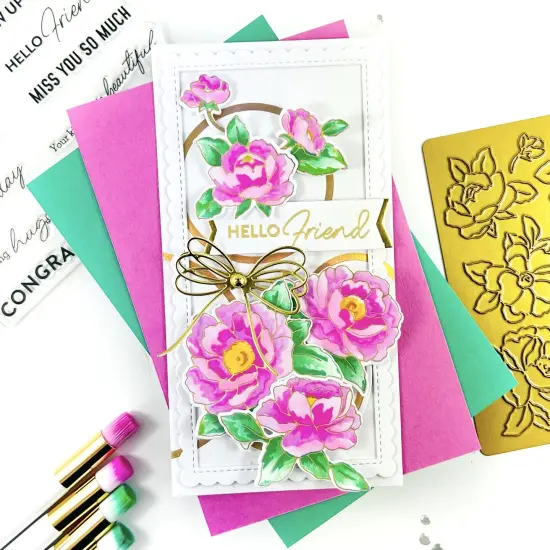 Pinkfresh Studio Hot Foil Plate-Peony Fantasy {2}