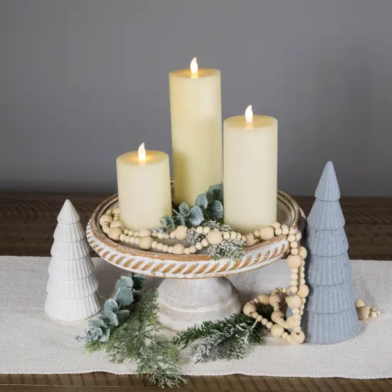 Northlight LED Flickering Flameless Pillar Candles - 8.75" - Cream - Set of 3 Ivory {3}