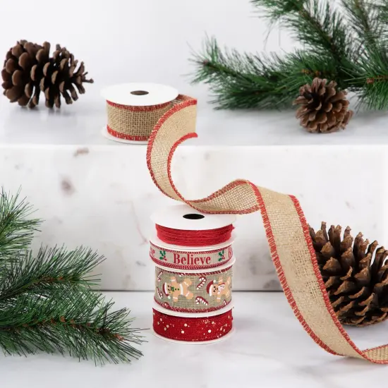 Northlight Set of 5 Gingerbread Matching Themed Craft Christmas Ribbons 1.5" x 3 Yards Brown {3}