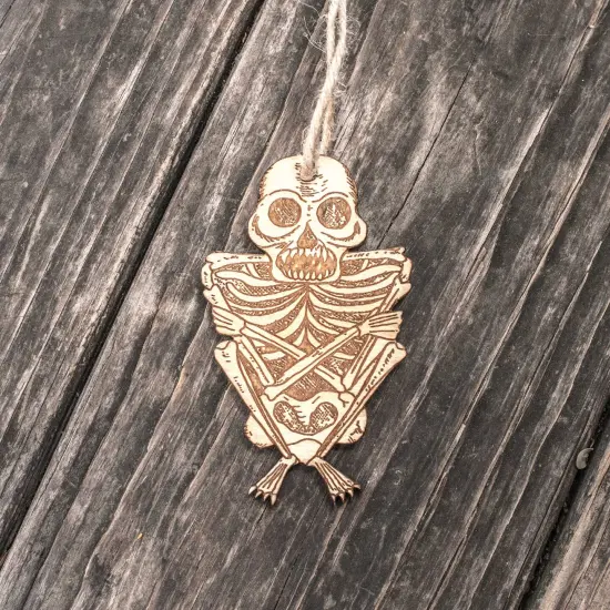 Ornament - Them Bones - Raw Wood 2x4in {3}