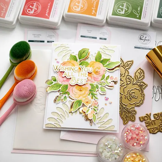 Pinkfresh Studio Hot Foil Plate-Floral Trio {2}