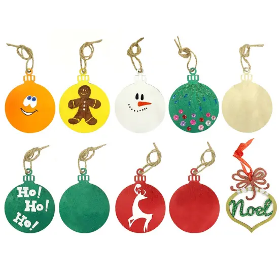 Wrapables Christmas Inspiration Wooden Ornament Hanging Tags (Set of 16) {4}