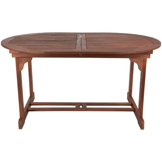 Northlight Oval Outdoor Expanding Acacia Wood Folding Patio Dining Table Brown {1}