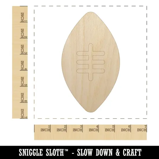 Football Icon Unfinished Wood Shape Piece Cutout for DIY Craft Projects {1}