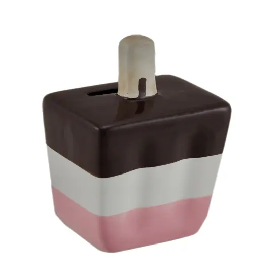 Ceramic Neapolitan Ice Cream Pop Kids Coin Bank {1}