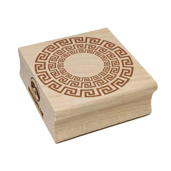 Classic Greek Key Meander Circle Pattern Square Rubber Stamp for Stamping Crafting {1}