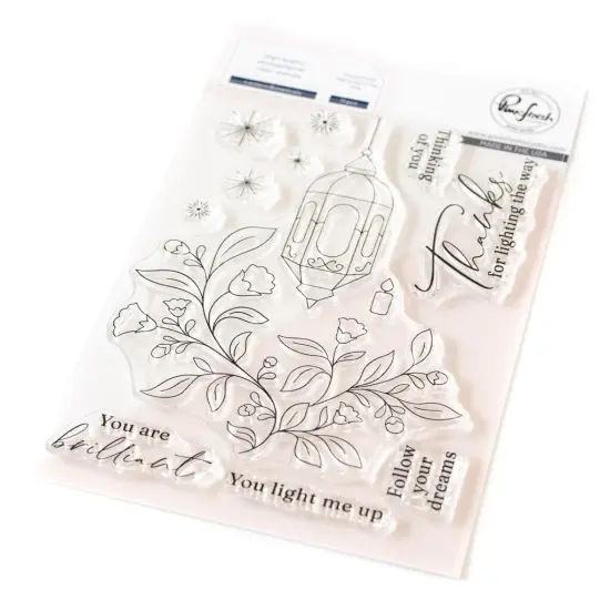 Pinkfresh Studio Clear Stamp Set 4"X6"-Lantern Botanicals {1}