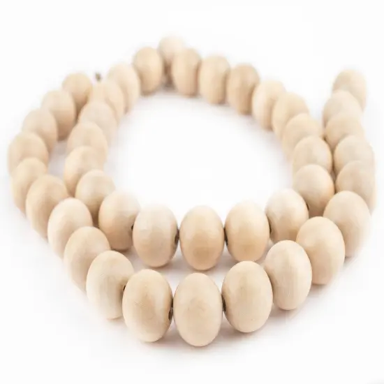 The Bead Chest Natural 20mm Wooden Beads in Cream for Jewelry Making &ndash; Round Loose Wood Spacer Beads I Approximately 20 Beads {3}