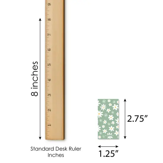 Big Dot of Happiness Sage Green Daisy Flowers - Mini Candy Bar Wrapper Stickers - Floral Party Small Favors - 40 Count {6}