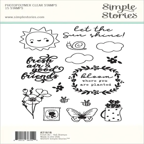 Fresh Air Photopolymer Clear Stamps-15/Pkg {3}