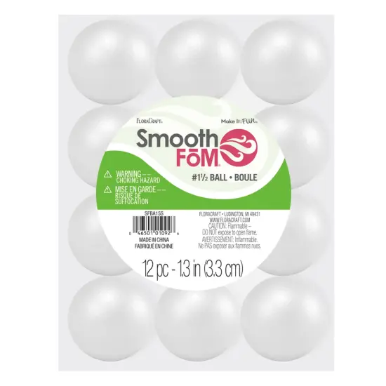 FloraCraft SmoothFoM Ball 12/Pkg-1.3" {1}