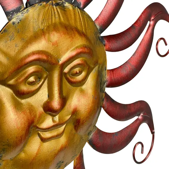 Tri-Tone Celestial Sun Moon and Stars Indoor/Outdoor Metal Wall Art {4}