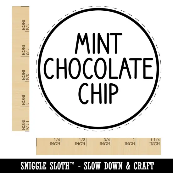 Mint Chocolate Chip Flavor Scent Rounded Text Rubber Stamp for Stamping Crafting Planners {1}