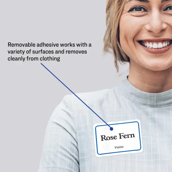 Avery Flexible Printable Name Tags, 2-1/3" x 3-3/8", White with Blue Border, 40 Removable Name Badges (05151) {2}