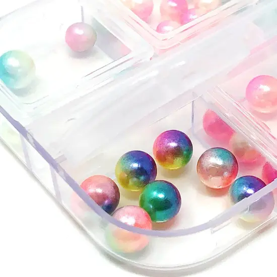 Wrapables Dazzling Nail Art Rhinestones Nail Manicure with Plastic Case Pearlescent Beads {3}