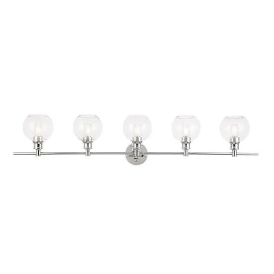Collier 5 light Chrome and Clear glass Wall sconce {1}