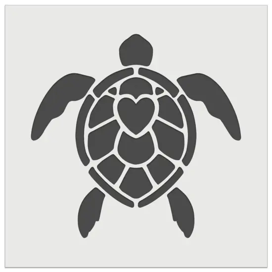 Sea Turtle Heart in Shell Wall Cookie DIY Craft Reusable Stencil {2}