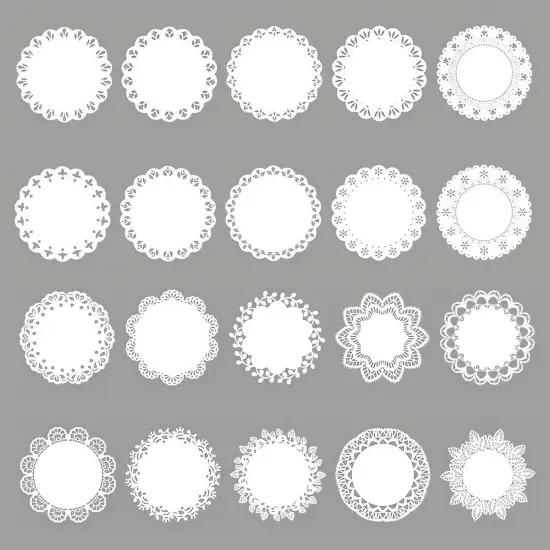 Wrapables Hollow Lace Paper for Arts & Crafts, Scrapbooking, Stationery, Photo Albums (Set of 2) Circular Floral {1}