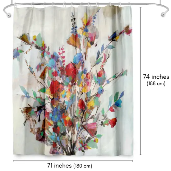 Americanflat 71" x 74" Shower Curtain, Spring Bouquet by PI Creative Art {2}